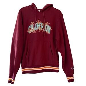 Champion Embroidered Arch Reverse Weave Hooded Sweatshirt Size Small